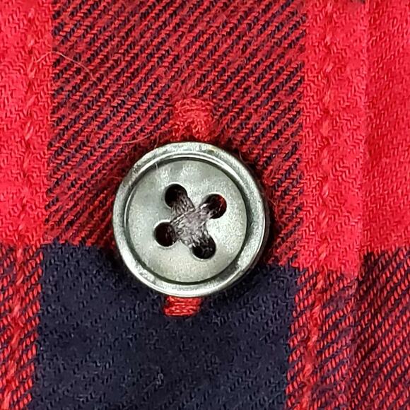 Lands End Shirt Popover Flannel LS Red Blue Plaid Women’s Plus Size 20 Henley - Picture 6 of 10